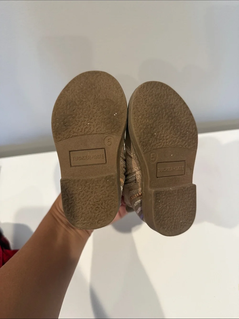 Toddler Tan Suede Chelsea Boots with Glitter Accent 5